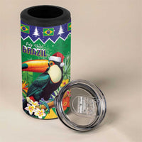 Brazil Christmas 4 in 1 Can Cooler Tumbler Toco Toucan Feliz Natal - Wonder Print Shop