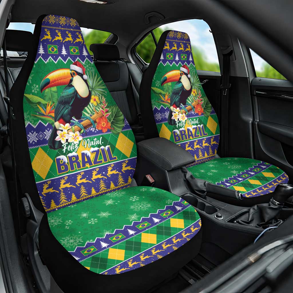 Brazil Christmas Car Seat Cover Toco Toucan Feliz Natal - Wonder Print Shop
