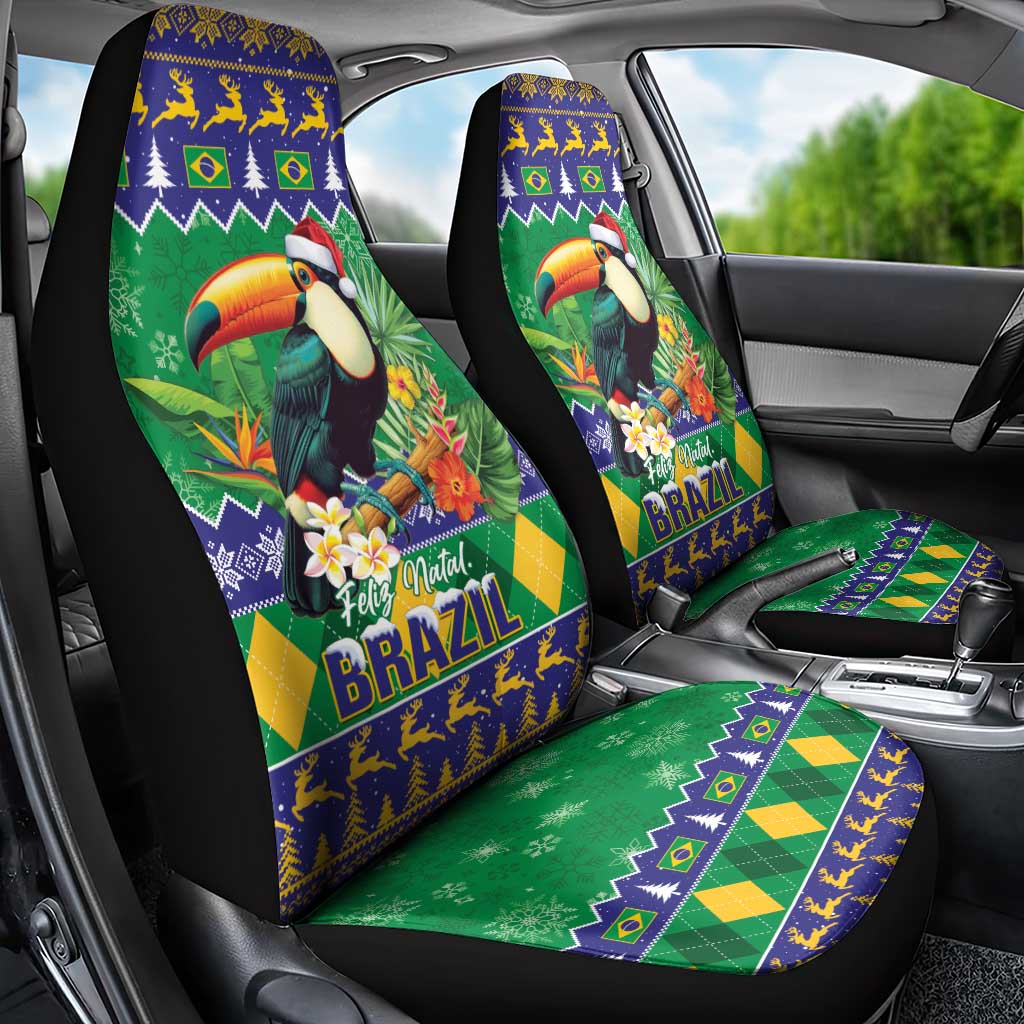 Brazil Christmas Car Seat Cover Toco Toucan Feliz Natal - Wonder Print Shop