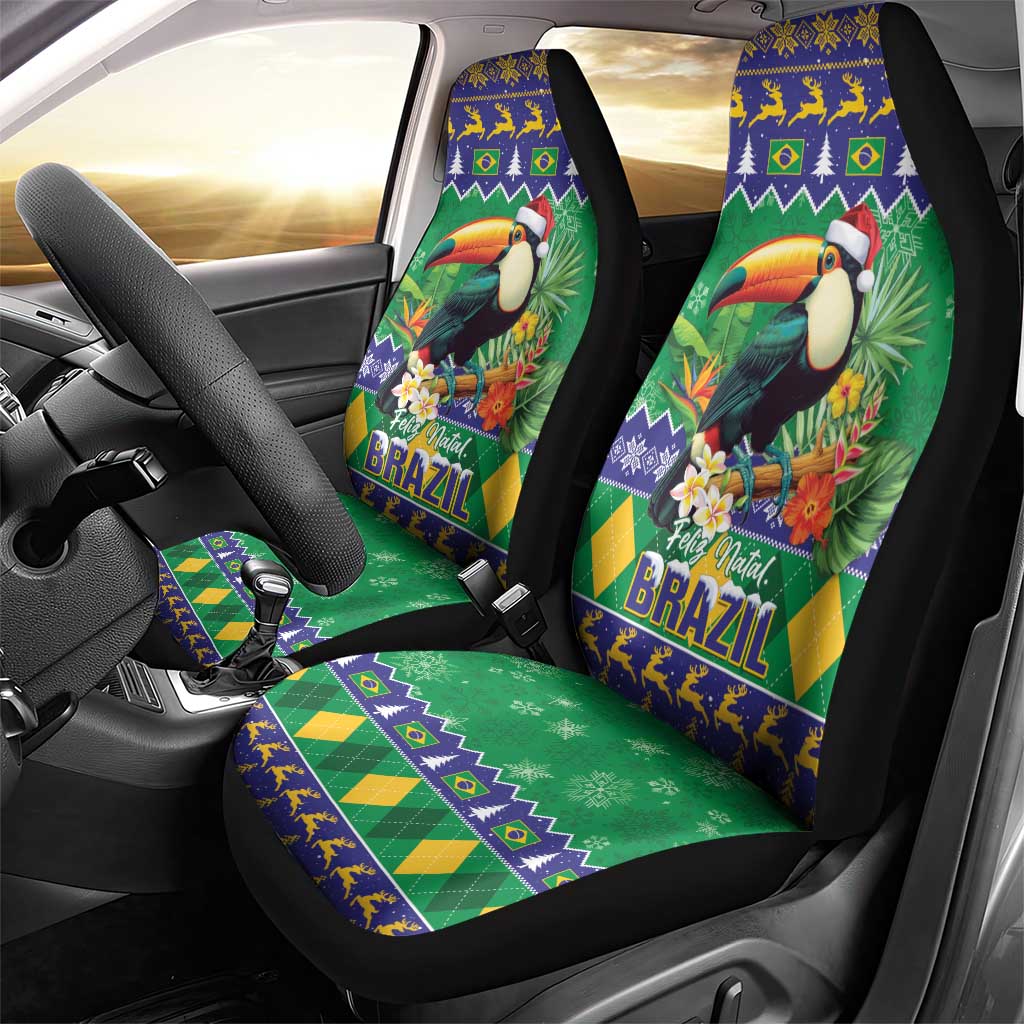 Brazil Christmas Car Seat Cover Toco Toucan Feliz Natal - Wonder Print Shop