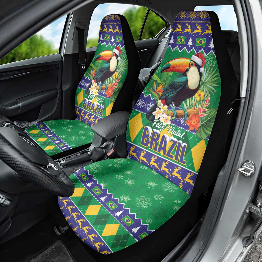 Brazil Christmas Car Seat Cover Toco Toucan Feliz Natal - Wonder Print Shop