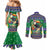 Brazil Christmas Couples Matching Mermaid Dress and Long Sleeve Button Shirt Toco Toucan Feliz Natal