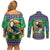 Brazil Christmas Couples Matching Off Shoulder Short Dress and Long Sleeve Button Shirt Toco Toucan Feliz Natal - Wonder Print Shop