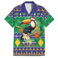 Brazil Christmas Family Matching Long Sleeve Bodycon Dress and Hawaiian Shirt Toco Toucan Feliz Natal - Wonder Print Shop