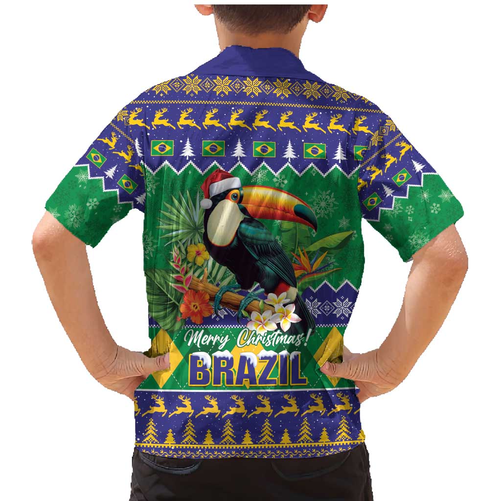 Brazil Christmas Family Matching Mermaid Dress and Hawaiian Shirt Toco Toucan Feliz Natal - Wonder Print Shop