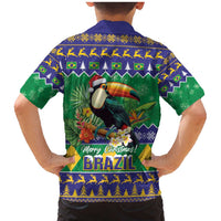 Brazil Christmas Family Matching Mermaid Dress and Hawaiian Shirt Toco Toucan Feliz Natal - Wonder Print Shop