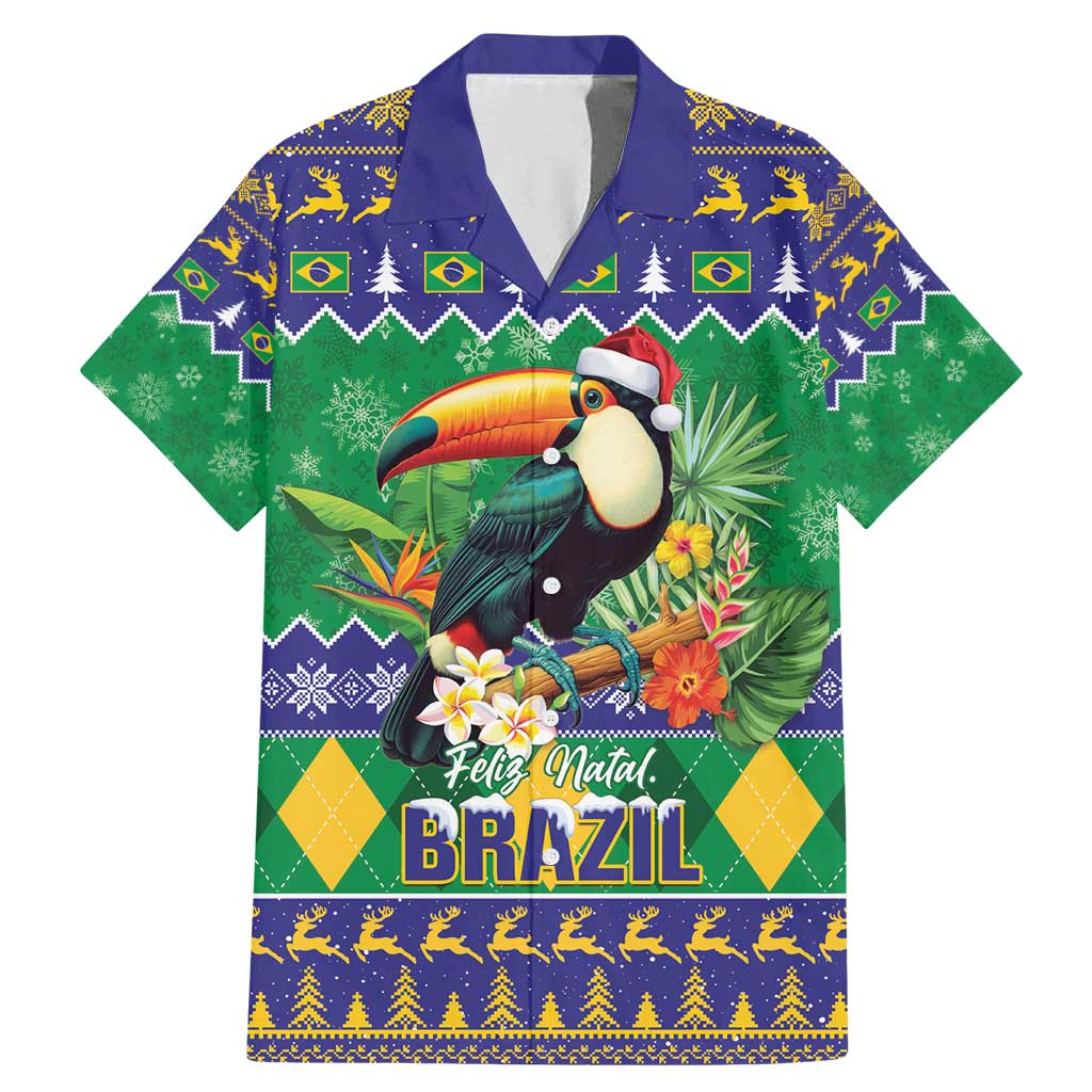 Brazil Christmas Family Matching Mermaid Dress and Hawaiian Shirt Toco Toucan Feliz Natal - Wonder Print Shop