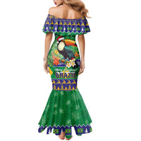 Brazil Christmas Family Matching Mermaid Dress and Hawaiian Shirt Toco Toucan Feliz Natal - Wonder Print Shop