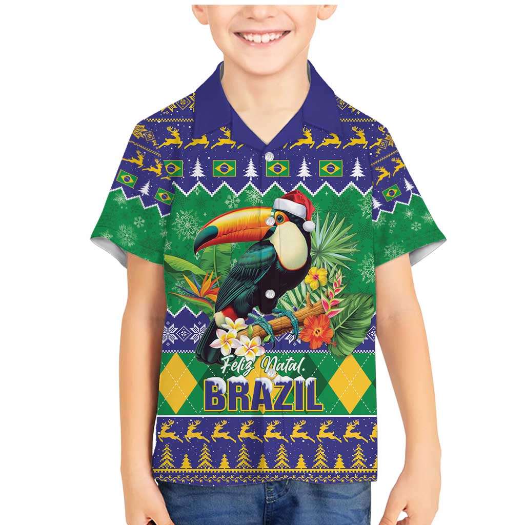 Brazil Christmas Family Matching Mermaid Dress and Hawaiian Shirt Toco Toucan Feliz Natal - Wonder Print Shop