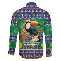 Brazil Christmas Family Matching Off The Shoulder Long Sleeve Dress and Hawaiian Shirt Toco Toucan Feliz Natal - Wonder Print Shop