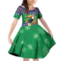 Brazil Christmas Family Matching Off Shoulder Short Dress and Hawaiian Shirt Toco Toucan Feliz Natal - Wonder Print Shop