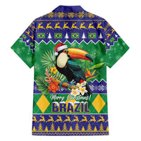 Brazil Christmas Family Matching Off Shoulder Short Dress and Hawaiian Shirt Toco Toucan Feliz Natal - Wonder Print Shop