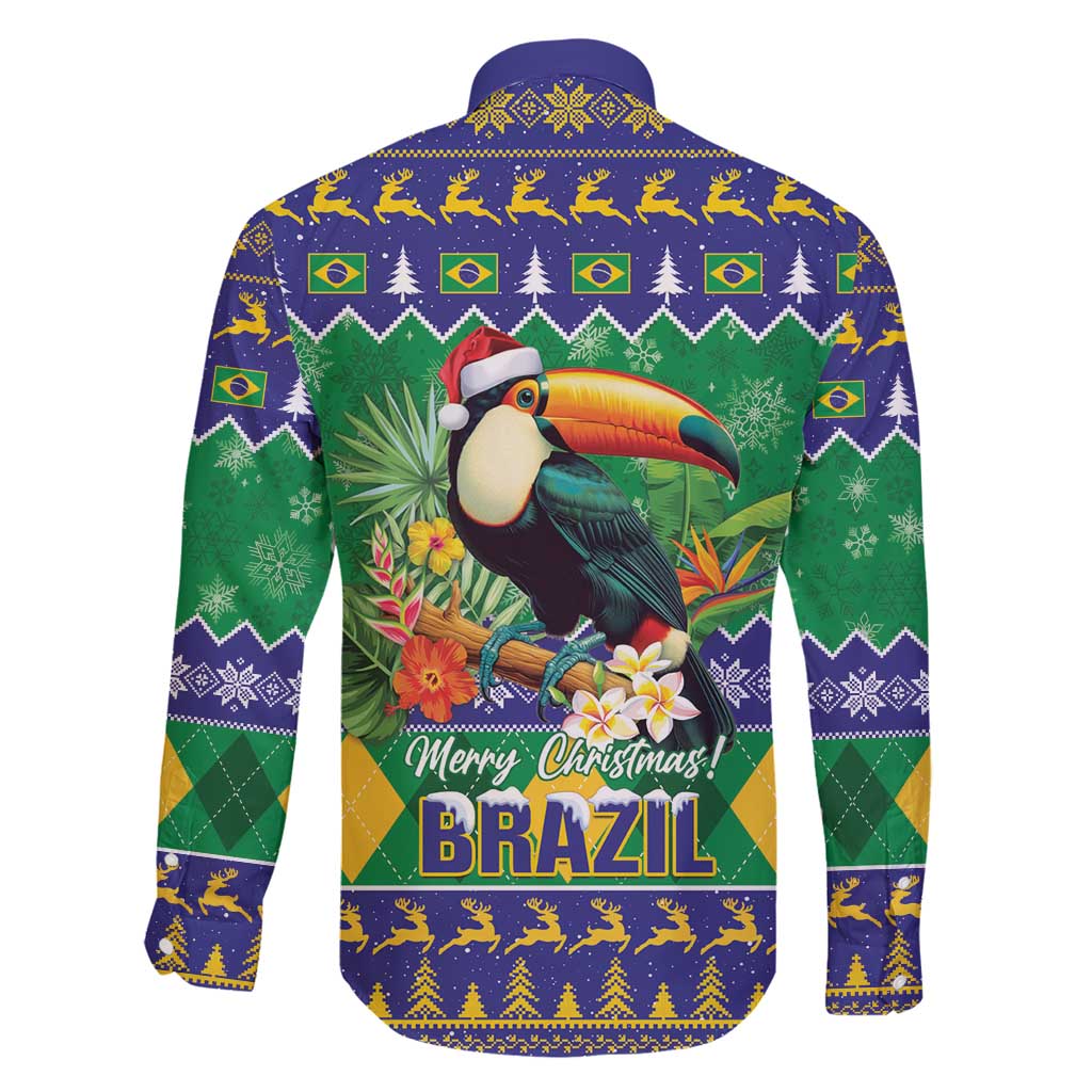 Brazil Christmas Family Matching Off Shoulder Short Dress and Hawaiian Shirt Toco Toucan Feliz Natal - Wonder Print Shop