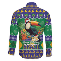 Brazil Christmas Family Matching Off Shoulder Short Dress and Hawaiian Shirt Toco Toucan Feliz Natal - Wonder Print Shop