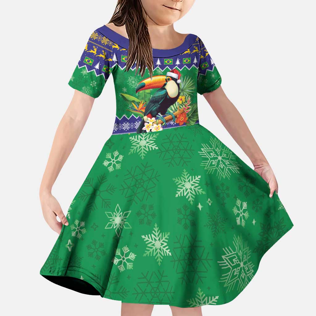 Brazil Christmas Family Matching Puletasi and Hawaiian Shirt Toco Toucan Feliz Natal - Wonder Print Shop