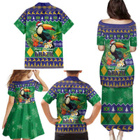 Brazil Christmas Family Matching Puletasi and Hawaiian Shirt Toco Toucan Feliz Natal - Wonder Print Shop