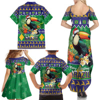 Brazil Christmas Family Matching Summer Maxi Dress and Hawaiian Shirt Toco Toucan Feliz Natal - Wonder Print Shop