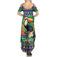Brazil Christmas Family Matching Summer Maxi Dress and Hawaiian Shirt Toco Toucan Feliz Natal - Wonder Print Shop