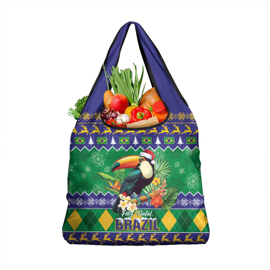 Brazil Christmas Grocery Bag Toco Toucan Feliz Natal