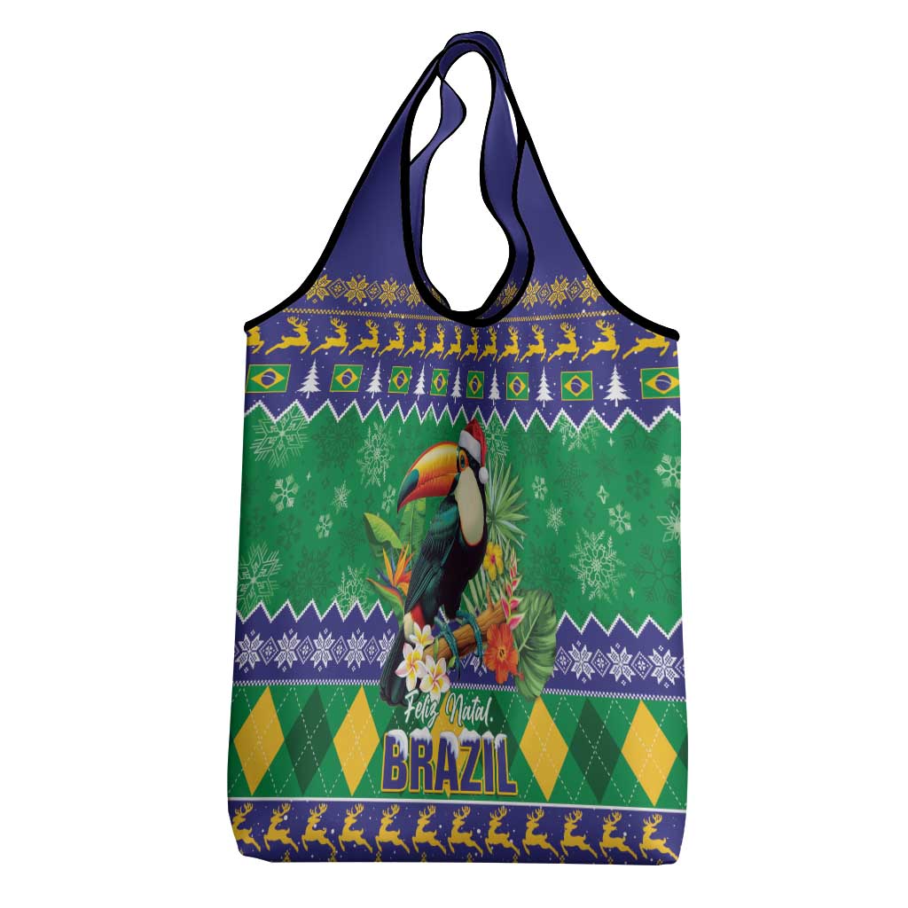 Brazil Christmas Grocery Bag Toco Toucan Feliz Natal