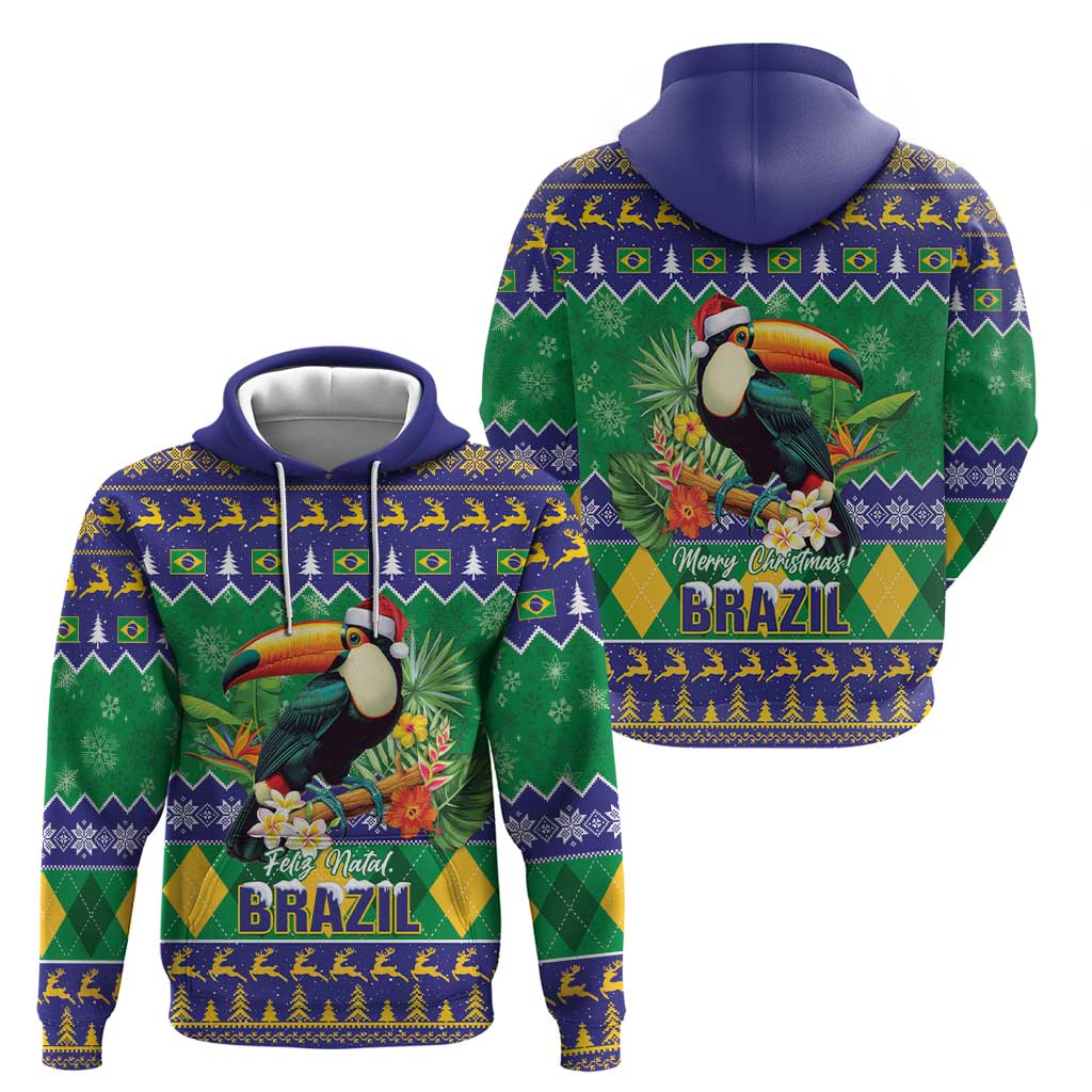 Brazil Christmas Hoodie Toco Toucan Feliz Natal - Wonder Print Shop