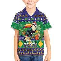 Brazil Christmas Kid Hawaiian Shirt Toco Toucan Feliz Natal - Wonder Print Shop