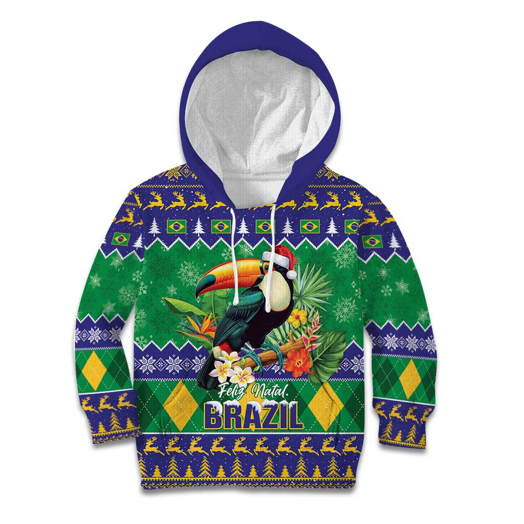 Brazil Christmas Kid Hoodie Toco Toucan Feliz Natal - Wonder Print Shop