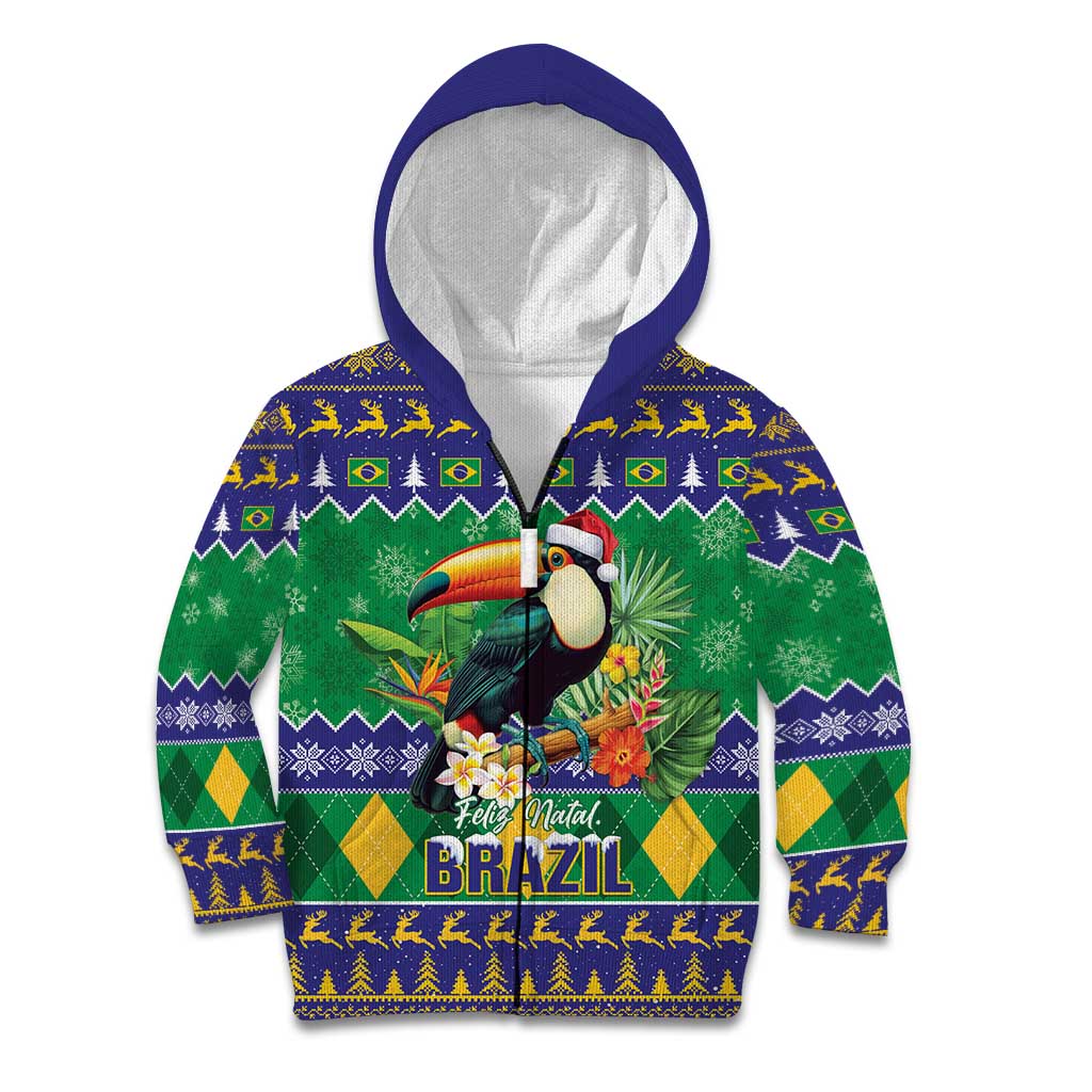 Brazil Christmas Kid Hoodie Toco Toucan Feliz Natal - Wonder Print Shop