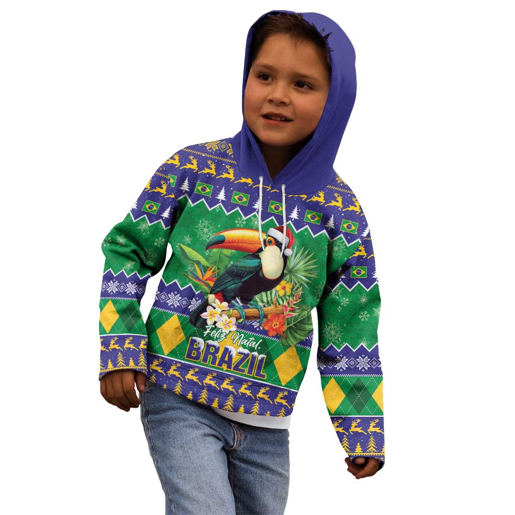 Brazil Christmas Kid Hoodie Toco Toucan Feliz Natal - Wonder Print Shop