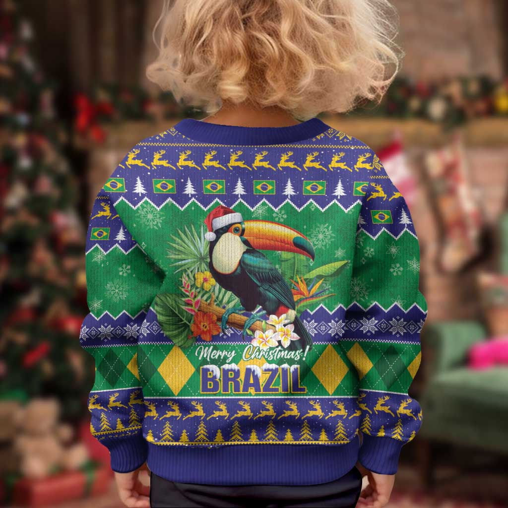 Brazil Christmas Kid Ugly Christmas Sweater Toco Toucan Feliz Natal - Wonder Print Shop