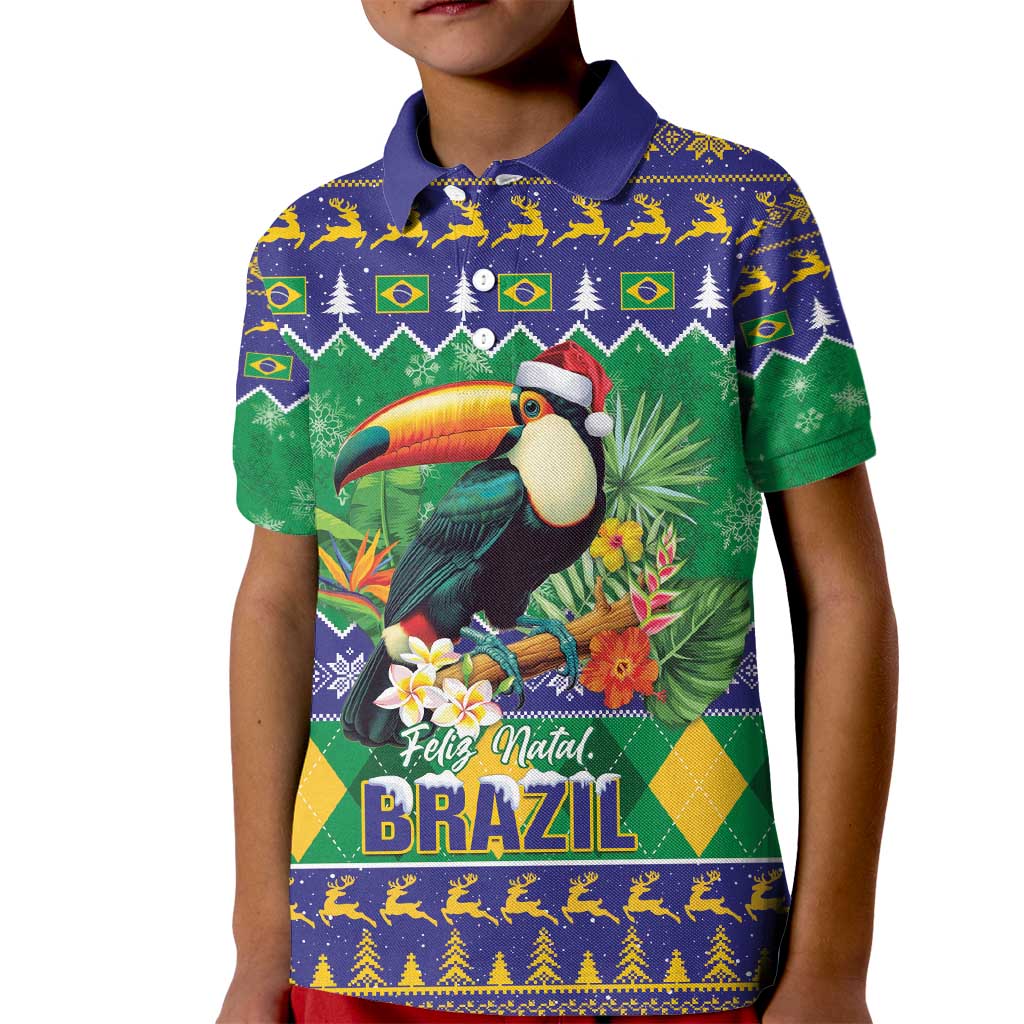 Brazil Christmas Kid Polo Shirt Toco Toucan Feliz Natal - Wonder Print Shop