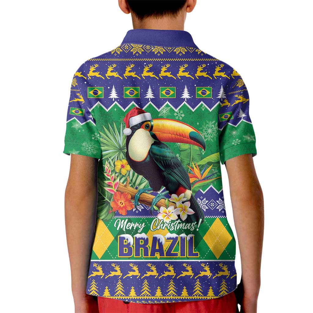 Brazil Christmas Kid Polo Shirt Toco Toucan Feliz Natal - Wonder Print Shop