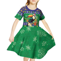 Brazil Christmas Kid Short Sleeve Dress Toco Toucan Feliz Natal - Wonder Print Shop
