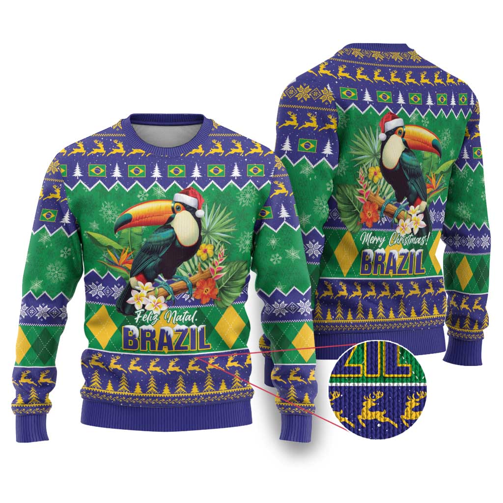 Brazil Christmas Ugly Christmas Sweater Toco Toucan Feliz Natal - Wonder Print Shop