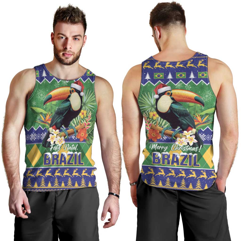 Brazil Christmas Men Tank Top Toco Toucan Feliz Natal - Wonder Print Shop