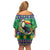 Brazil Christmas Off Shoulder Short Dress Toco Toucan Feliz Natal - Wonder Print Shop