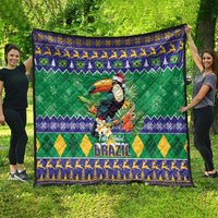 Brazil Christmas Quilt Toco Toucan Feliz Natal - Wonder Print Shop
