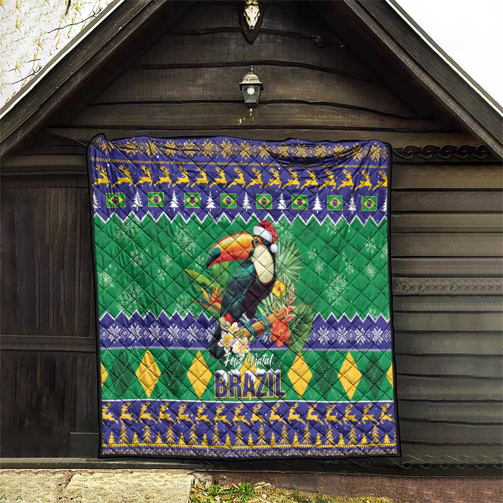Brazil Christmas Quilt Toco Toucan Feliz Natal - Wonder Print Shop