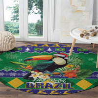 Brazil Christmas Round Carpet Toco Toucan Feliz Natal