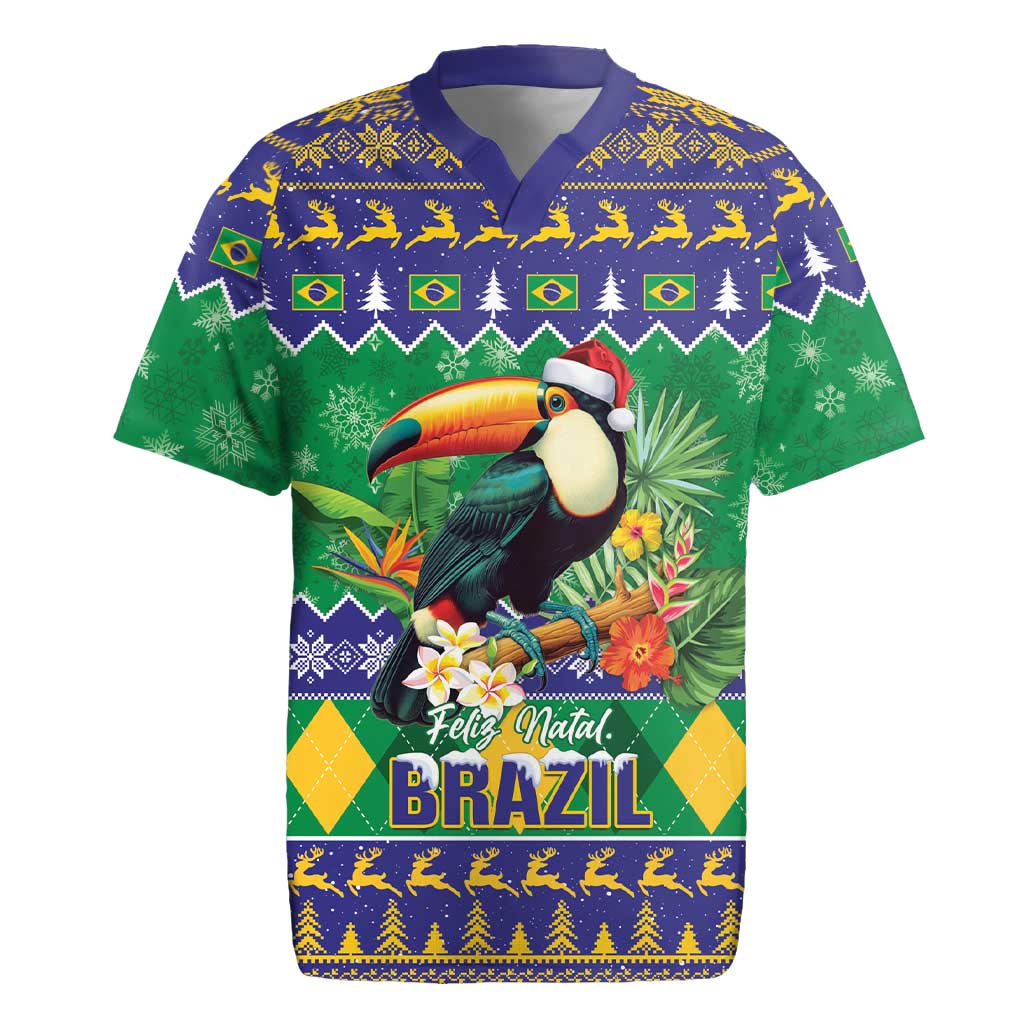 Brazil Christmas Rugby Jersey Toco Toucan Feliz Natal - Wonder Print Shop