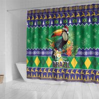 Brazil Christmas Shower Curtain Toco Toucan Feliz Natal