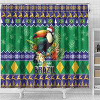Brazil Christmas Shower Curtain Toco Toucan Feliz Natal