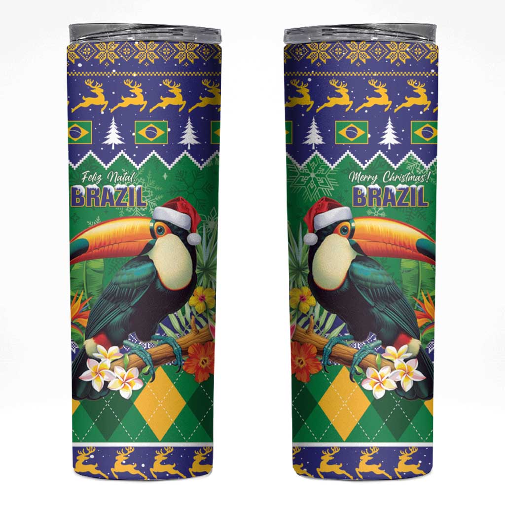 Brazil Christmas Skinny Tumbler Toco Toucan Feliz Natal - Wonder Print Shop