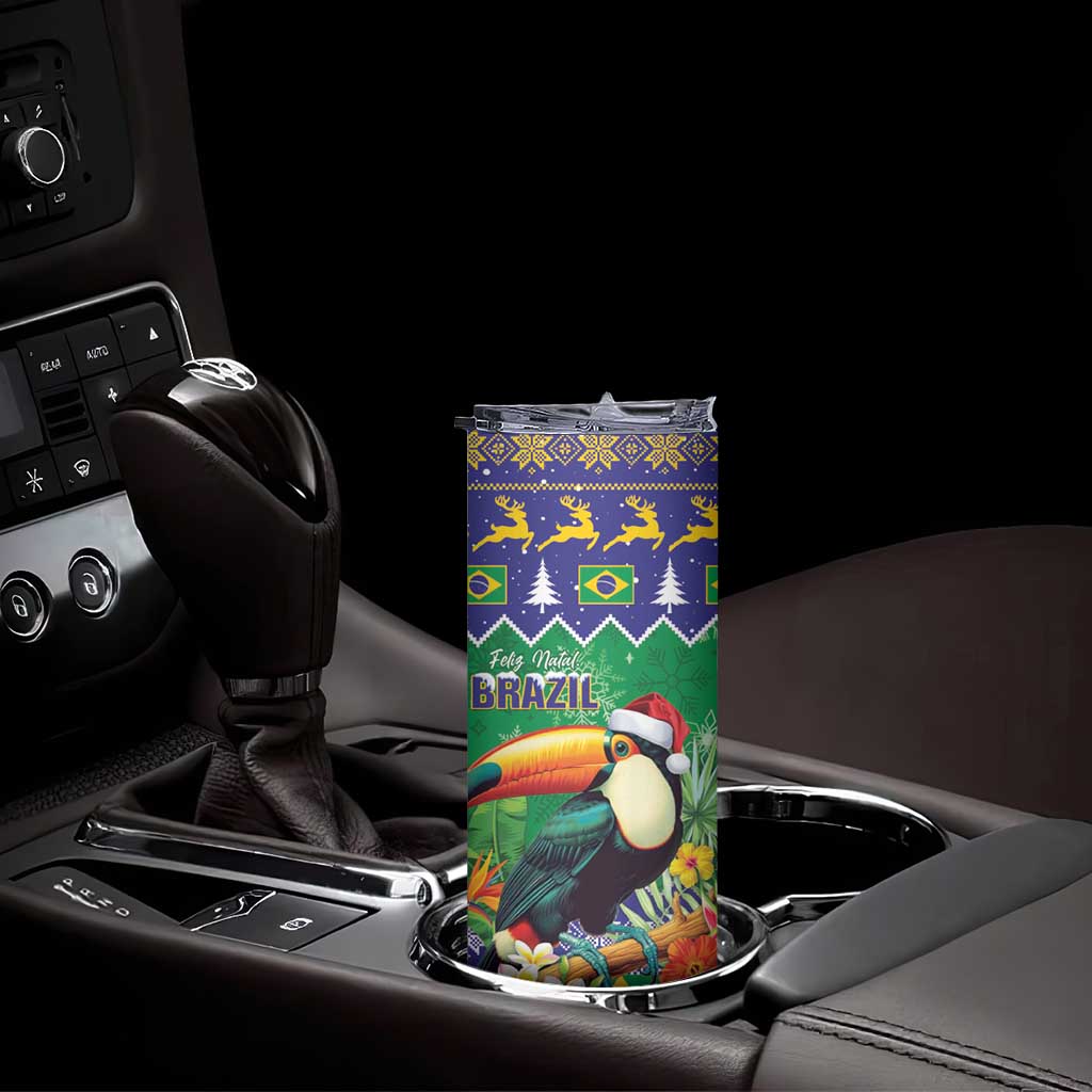 Brazil Christmas Skinny Tumbler Toco Toucan Feliz Natal - Wonder Print Shop