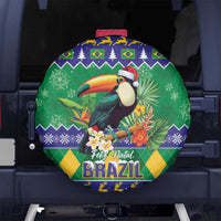 Brazil Christmas Spare Tire Cover Toco Toucan Feliz Natal - Wonder Print Shop