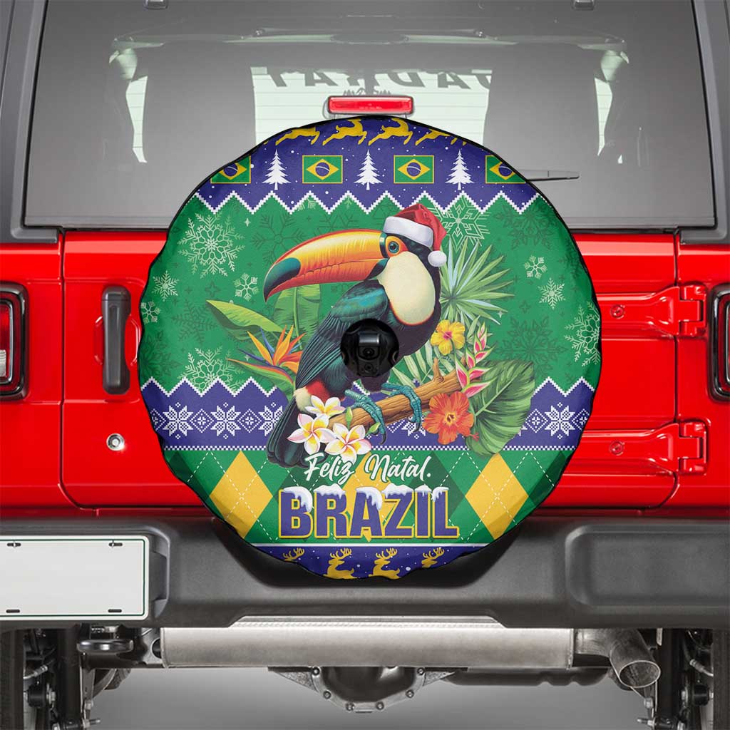 Brazil Christmas Spare Tire Cover Toco Toucan Feliz Natal - Wonder Print Shop