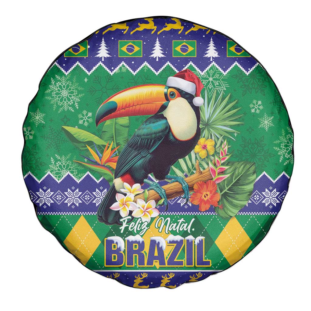Brazil Christmas Spare Tire Cover Toco Toucan Feliz Natal - Wonder Print Shop