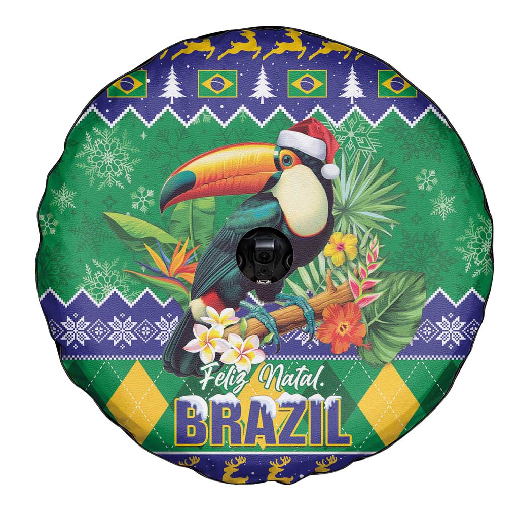 Brazil Christmas Spare Tire Cover Toco Toucan Feliz Natal - Wonder Print Shop