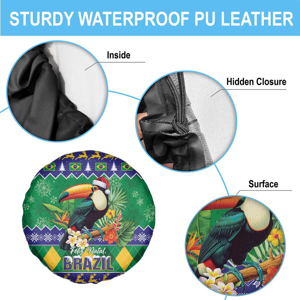 Brazil Christmas Spare Tire Cover Toco Toucan Feliz Natal - Wonder Print Shop