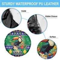 Brazil Christmas Spare Tire Cover Toco Toucan Feliz Natal - Wonder Print Shop